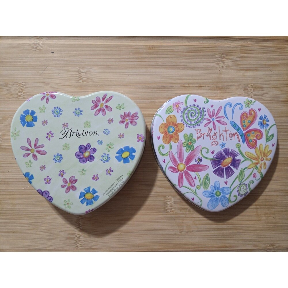Brighton Drawstring Fabric Jewelry Pouch  Gift Bag Hearts 4 Bags + 2 Heart Tin - Picture 7 of 7